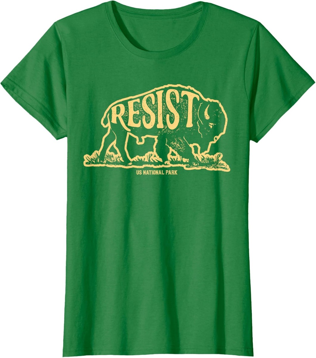 Alt Us National Park Resist Service Bison Buffalo Ladies' Crewneck T-Shirt