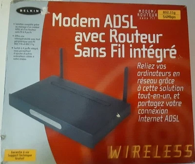 Modem adsl belkin avec routeur f5d7630-4a (fr) 54 Mbps 10/100 Wireless G - Photo 1/3