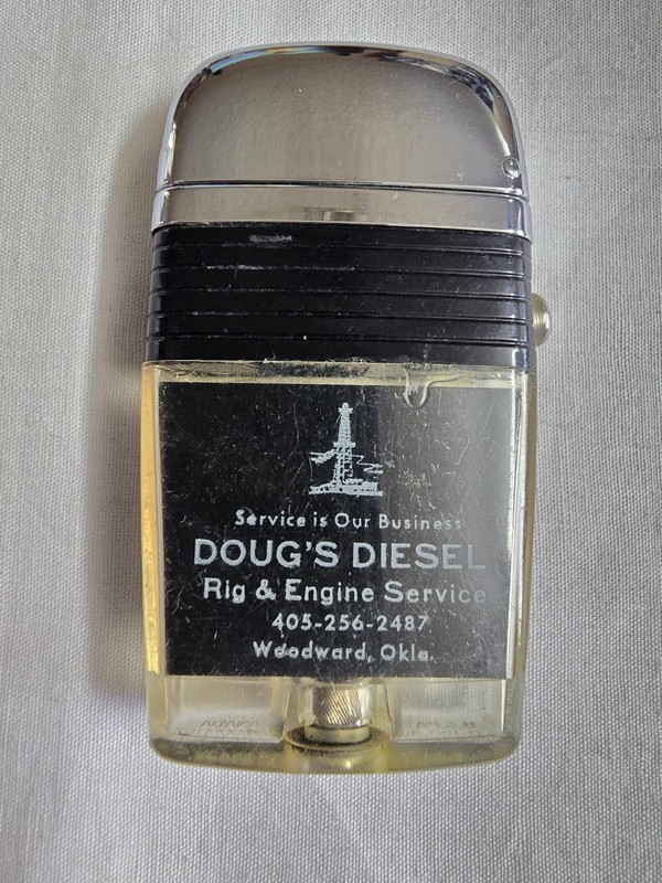 Vintage Scripto Vu-Lighter Oil & Gas Doug's Diesel Lighter. NEAR MINT. RARE