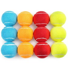 Dog Squeaky Toys Bulk 12 Pack, 2.5 Inch Tennis Balls, Small Rubber Toy for Do...