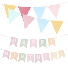 Birthday Banner 16 Ft Colorful Birthday Sign with Pennant Banner Flags