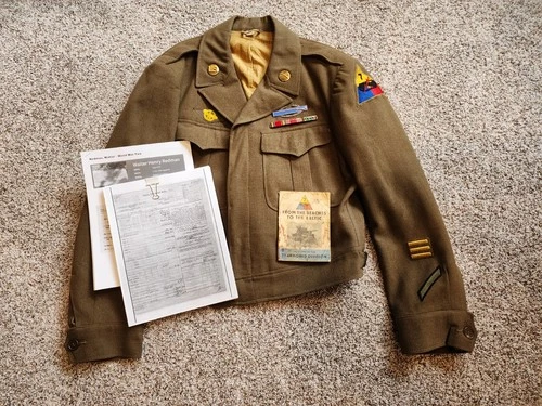 WW2 Army Ike Jacket - ID'd To 7th Armored Division GI & FULL Military Record!