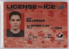 2023 Upper Deck Team Canada Juniors License to Ice Red Olen Zellweger 13h2