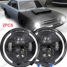 Pair 7 Round Projector Led Headlights Hilo Beam For Dodge Dart 64-1976 Raider