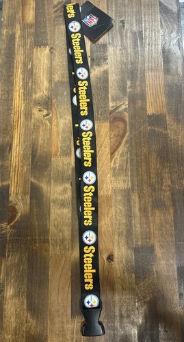 New 36” NFL Black Lanyard Key Chain H&L Double sided Pittsburgh Steelers - 第 1/5 張圖片