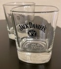Jack Daniels Old No 7 Brand Whiskey Lowball Glasses Set of 2 Square Heavy Base — photo 2
