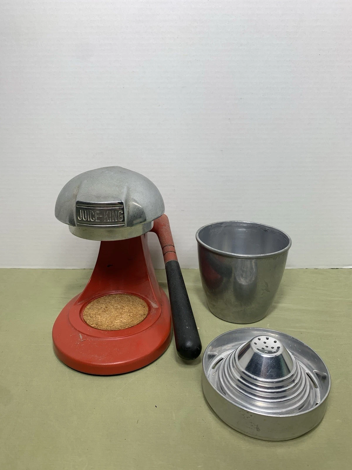 Vintage Juice King Juicer Model JK-35 with chrome finish and RED base