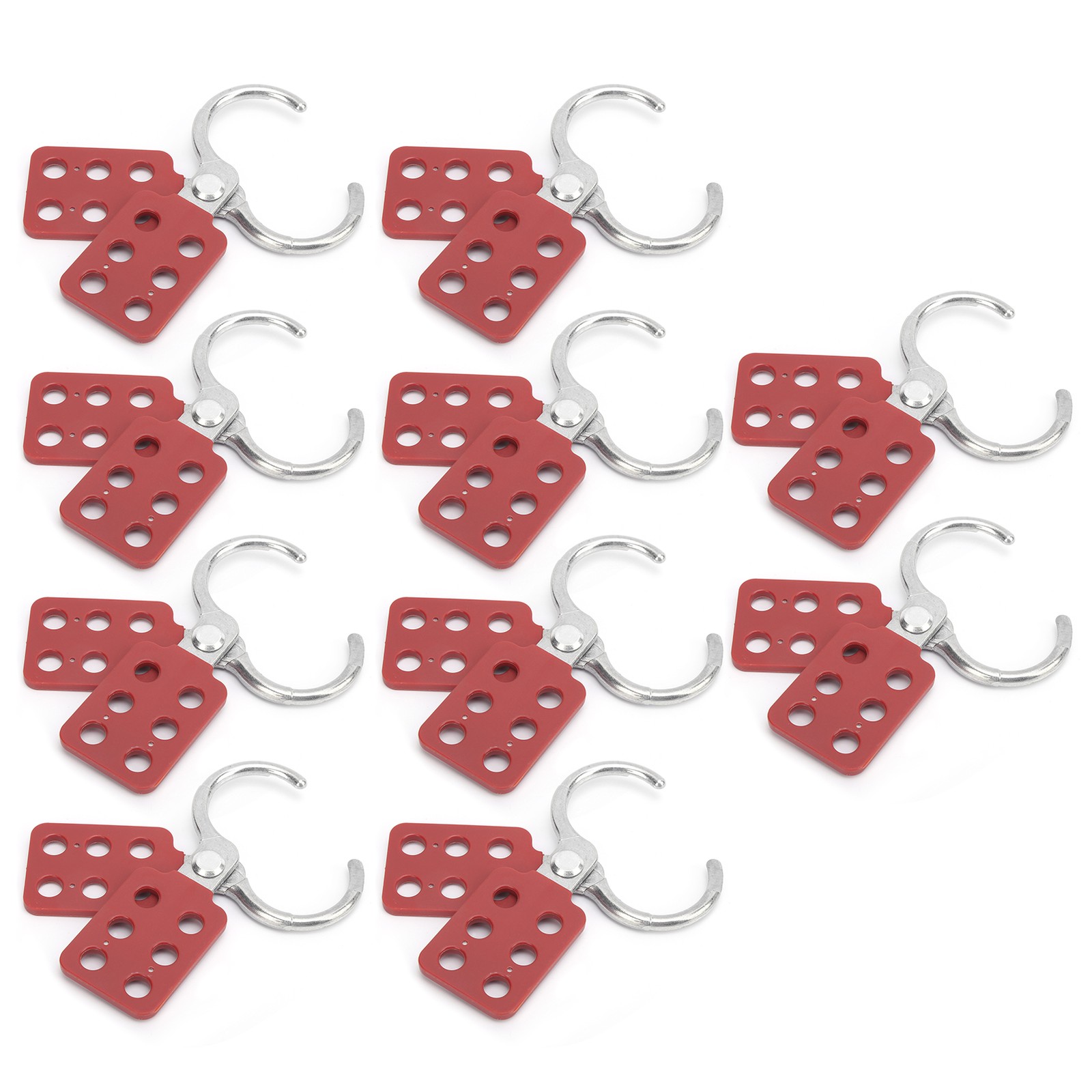 .10pcs Lockout Hasp 38mm/1.5in 6 Holes Aluminium Insulation For Flammable
