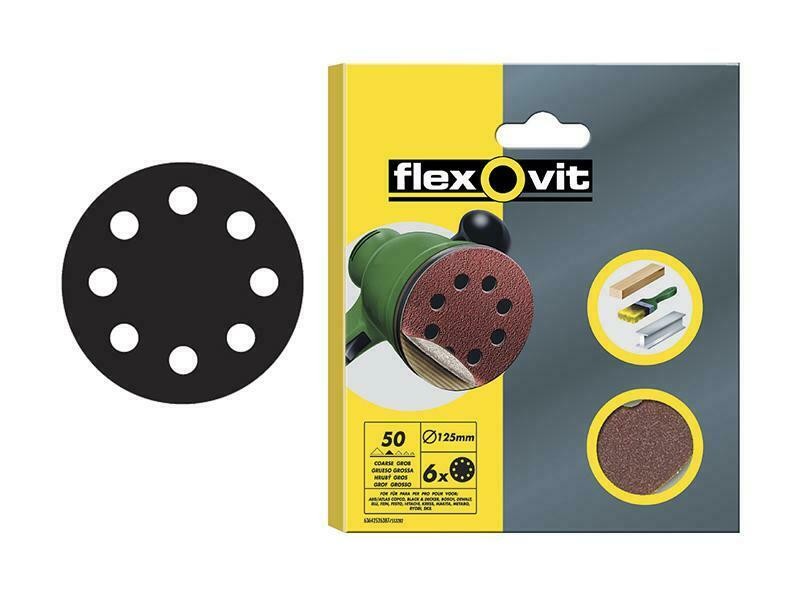 Flexovit Hook & Loop Sanding Discs 125Mm Coarse 50G (Pack Of 15) FLV26707