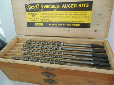 STANLEY RUSSELL JENNINGS 13 piece Auger Bit Set No. BX-D32 1/2  100RJ  NICE U.S.