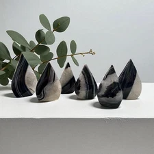 Black Onyx Crystal Flame – Protective Free Form Carving –  Crystal Shop UK