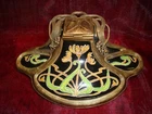 Art Deco Style Inkwell Flower Art Nouveau Style Porcelain Bronze Ceramic