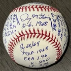 Denny McLain Signed Inscribed Stat Baseball (Mickey Mantle Story) Tigers JSA COA