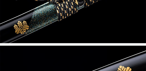 Espada Samurai Japonesa Hecha a Mano Katana Damasco Acero Azul Negro Saya Ajuste de Latón - Imagen 14 de 15
