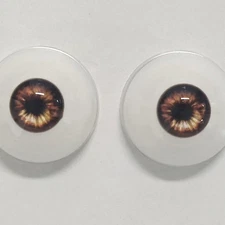 For Halloween 1Pairs 33mm(Brown) Half Round Eyeballs Realistic Acrylic Fake Eyes