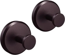 Elegant 2-Pack Dark Bronze Suction Cup Hooks - Waterproof & Rustproof Solution