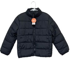 The Children's Place Black Puffer Jacket Boy S Zip Up Water Resistant Packable