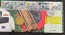 ENGLAND  £2 Two Pounds 1996 FOOTBALL SOCCER Big Size Coin Cover Set  2 UK BU
