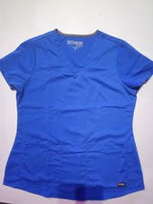 Greys Anatomy By Barco Nurses SCRUBS Uniform Blue V-Neck Scrub Top M