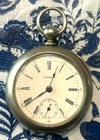 Waltham Antique Broadway 18s Pocket Watch Dueber Silverine Case For Repair/Parts