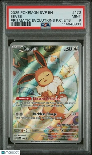 2025 Pokemon SVP EN-SV Black Star Promo Eevee  Prismatic Evolutions PC ETB PSA 9