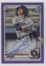 2020 Bowman Chrome Prospect Purple Refractor 109/250 Jordan Brewer Auto nd3