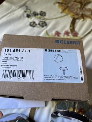Geberit 151.551 Chrome Turncontrol Overflow Drain Trim Kit With Metal Handle