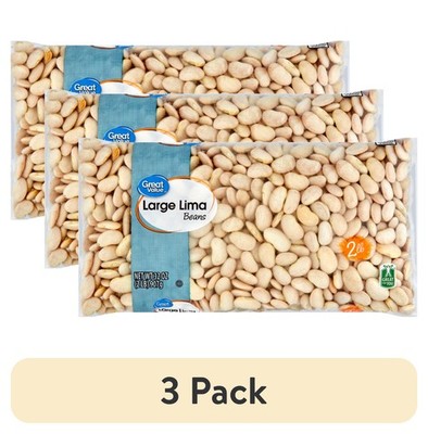 (3 pack) Great Value Large Lima Beans, Packed with vitamins and minerals 32 oz