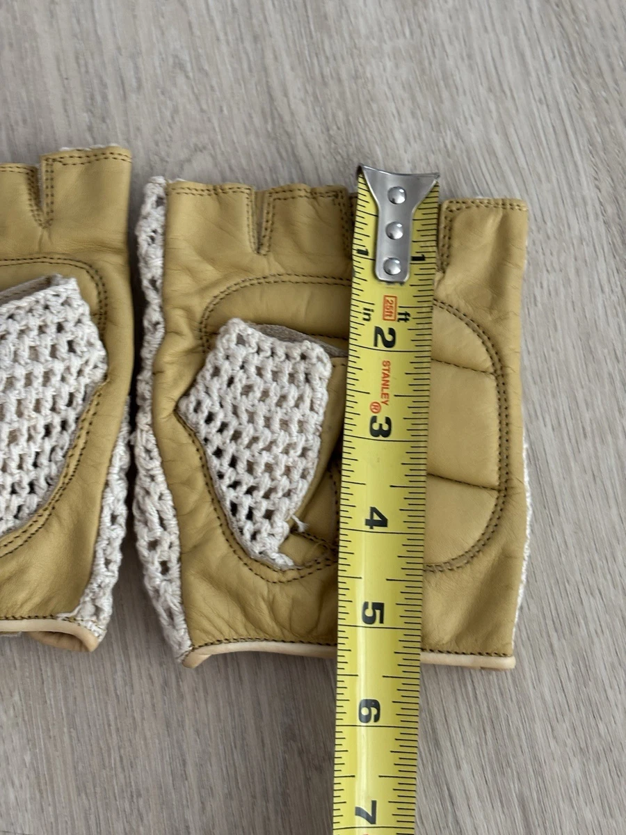 Vintage CyclePro Crochet Padded Cycling Gloves Fingerless Road Bike Eroica Sz M