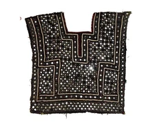 Antique Traditional Banjara Afghani Dress Neck Yoke Hand Embroidery Patch Sewing