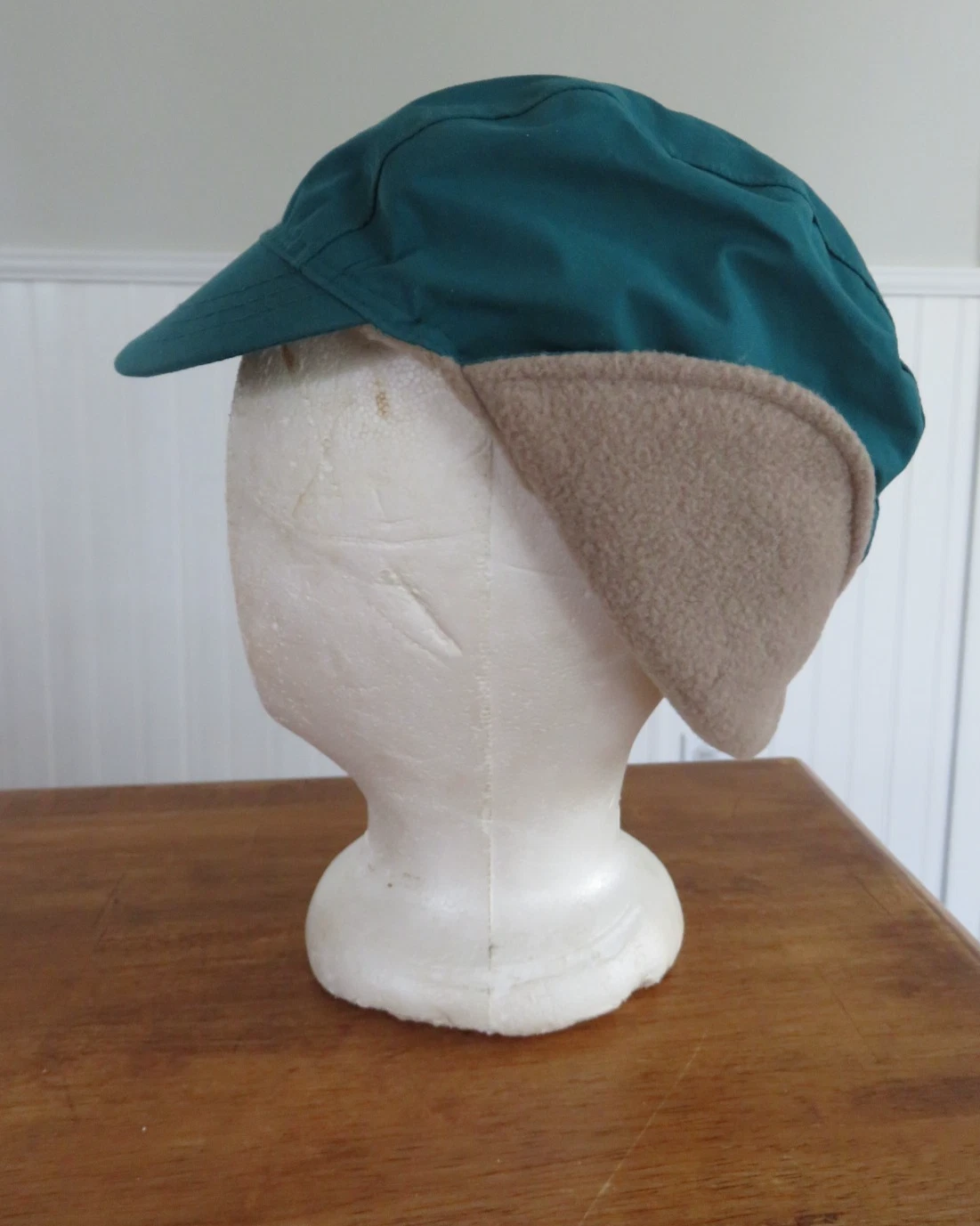 Classic LL Bean Hat GoreTex Fleece Lined Teal Green Earflap Trapper Cap USA made