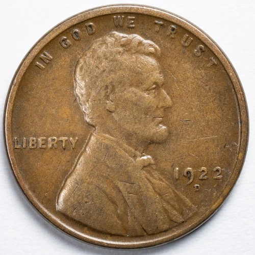 1922-D Lincoln Wheat Penny Cent Denver Mint Very Fine (VF)