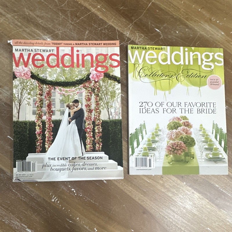 Martha Stewart Weddings Magazine Lot of 2 Winter 2008 Collector's Ed.