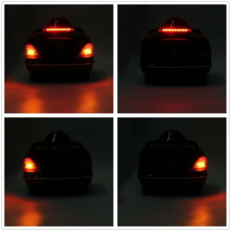 Paquete universal de viaje para motocicleta maletero equipaje caja trasera paquete con bloqueo de luz trasera EE. UU. Foto 4 de 4