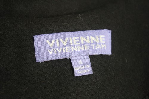 Vivienne Tam 6 Black Wool Blend Snap Front Blazer Jacket Sequins - Picture 9 of 11