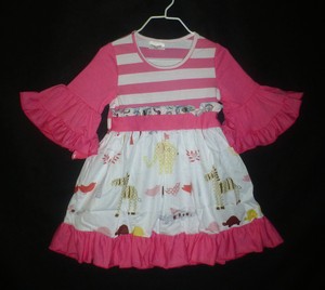 NEW-Girls-Boutique-Jungle-Animals-Short-Sleeve-Pink-Ruffle-Dress-3T-4T-5T-6