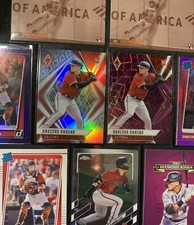 2021 Panini Phoenix Purple Velocity Prizm Daulton Varsho RC Rated Rookie CHROME
