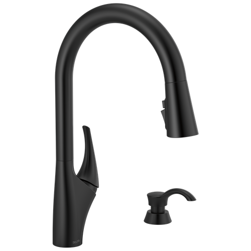 Delta Anderson Single Handle Pulldown Kitchen Faucet BlackCertified