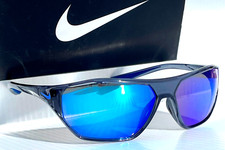 NEW Nike AERO DRIFT Shiny Crystal Blue Frame Blue Mirror Sunglass DQ0997 021