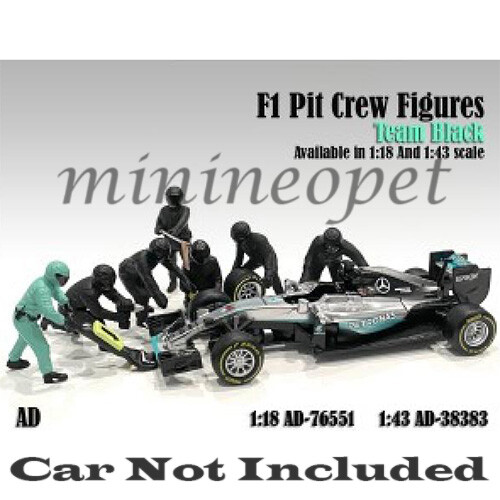 AMERICAN DIORAMA AD 38383 FORMULA F 1 PIT CREW 7 FIGURES TEAM 1/43 BLACK AMERICAN DIORAMA AD 38383 FORMULA F 1 PIT CREW 7 FIGURES TEAM 1/43 BLACK