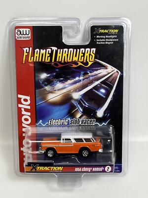 1956 Chevy Nomad Orange X Traction Flame Throwers HO Maßstab Auto World SC366-2