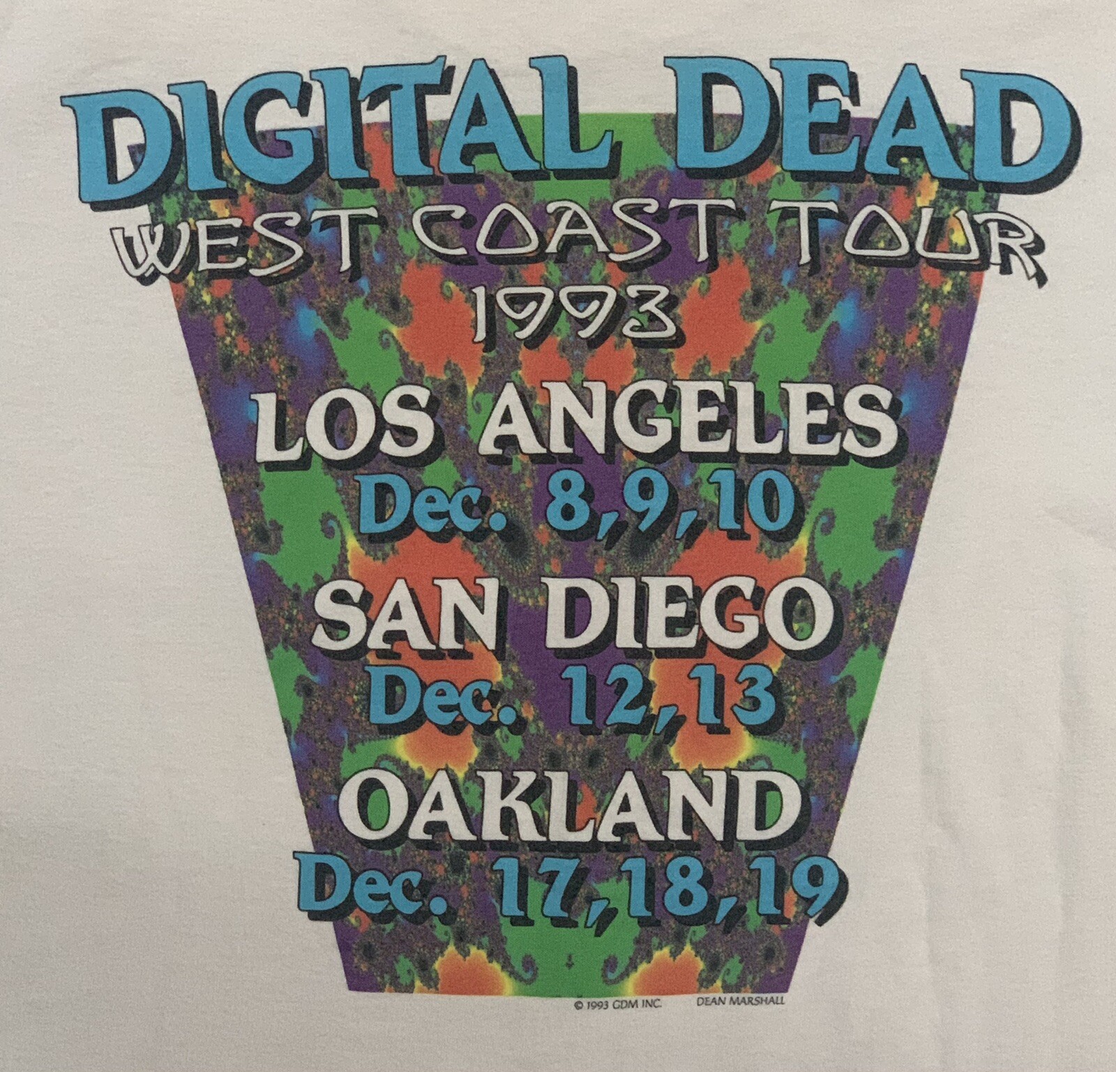 Vintage Liquid Blue 1993 Steal Your Fractal Shirt Lar… Gem