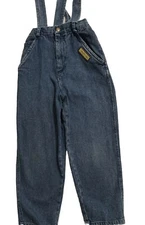 Disney Lion King Brand Jeans Kids Denim with Straps Little Simba Snap Size 7