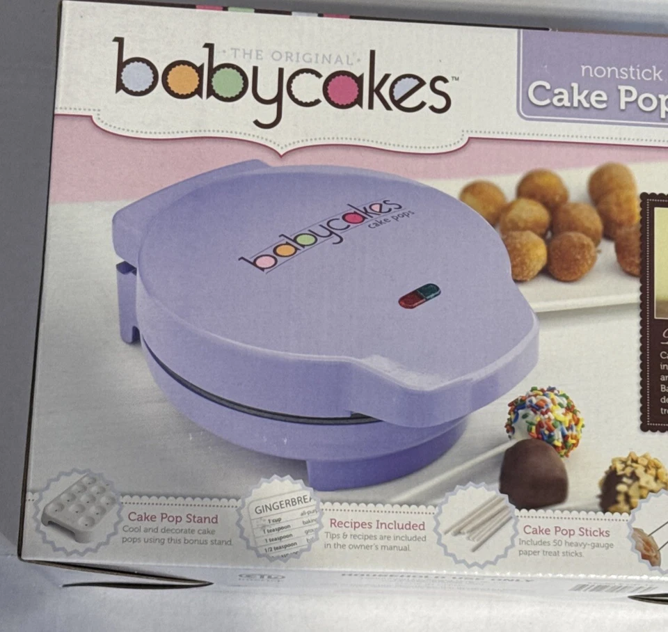 Babycakes Mini Cake Pop Maker Purple Hace 12 bolas antiadherentes para pasteles CP-12 Foto 2 de 4