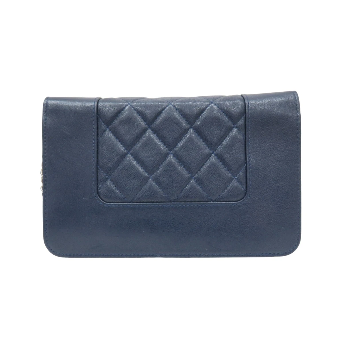 CHANEL Blue Vintage Mademoiselle Wallet On Chain WOC Shoulder Bag
