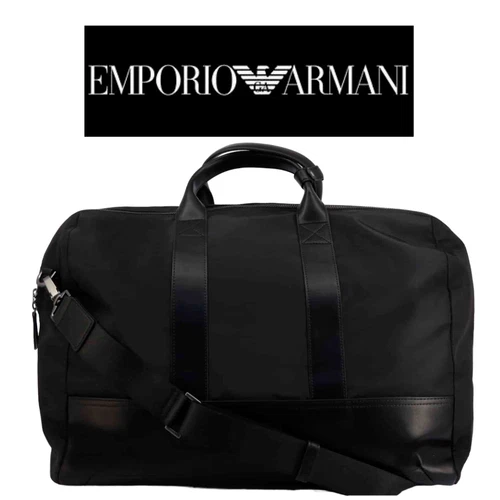 Emporio Armani Men's Travel Bag Black Visible Logo