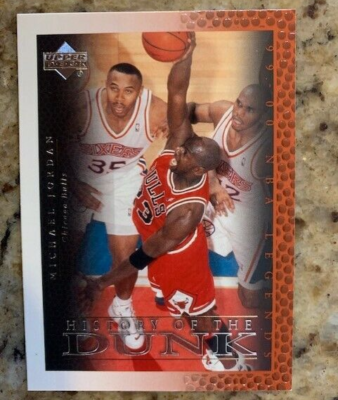 Michael Jordan Chicago Bulls Upper Deck History Of The Dunk card
