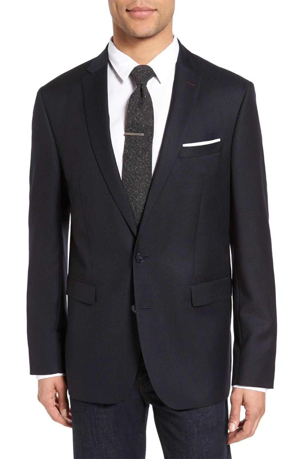 Шерстяной блейзер Sand Copenhagen Mens Sherman Hopsack с отделкой по фигуре, размер 44, Обычный размер 54 , темно - синий