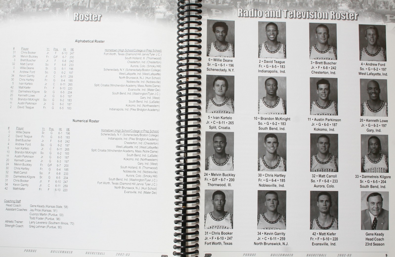 200203 Purdue Boilermakers College Basketball Yearbook Media Guide