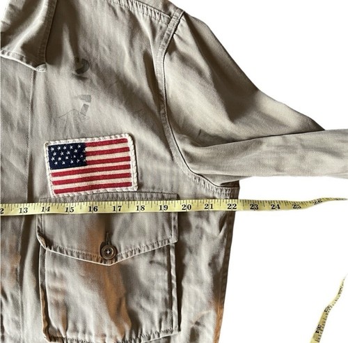 Vintage Ralph Lauren Double RL Men's Khaki Canvas Military Field Jacket - Size S - Picture 8 of 14